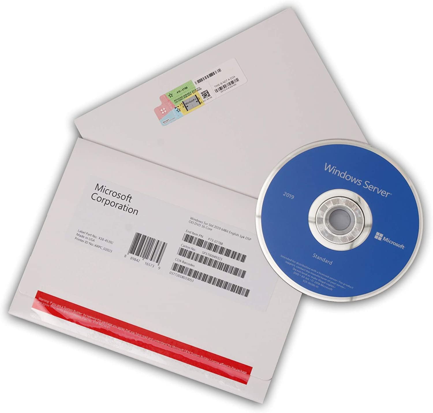 Windows Server Standard 2019 64Bit English 1pk DSP OEI DVD 16 Core (P73-07788) windows-server-standard-2019-64bit-english-1pk-dsp-oei-dvd-16-core-p73-07788